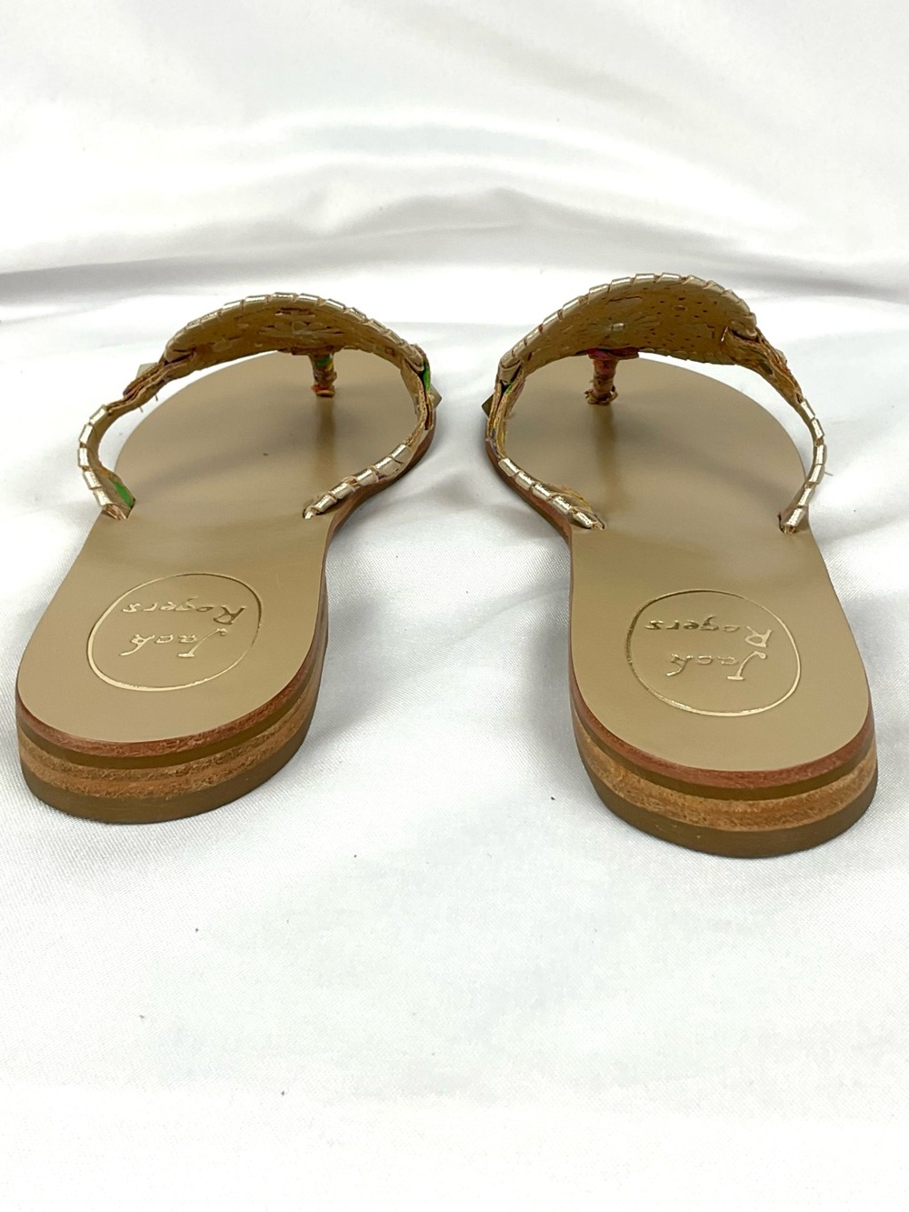 Jack Rogers Georgica Sandals Cork Multicolor Rainbow Accents Sz 7 - Picture 7 of 8
